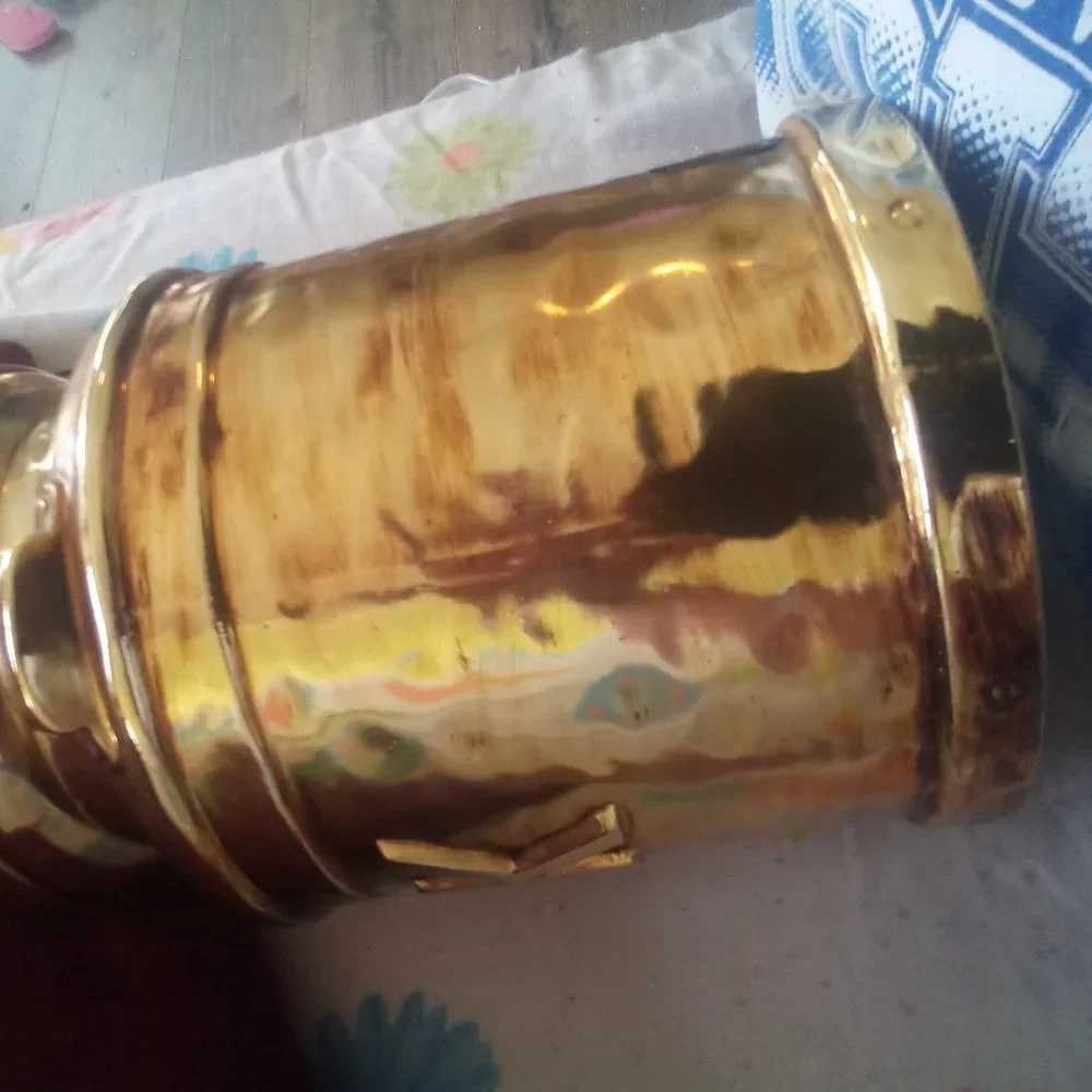 👵EUC GOLD  Vintage Surrey flowers and gifts MILK JUG